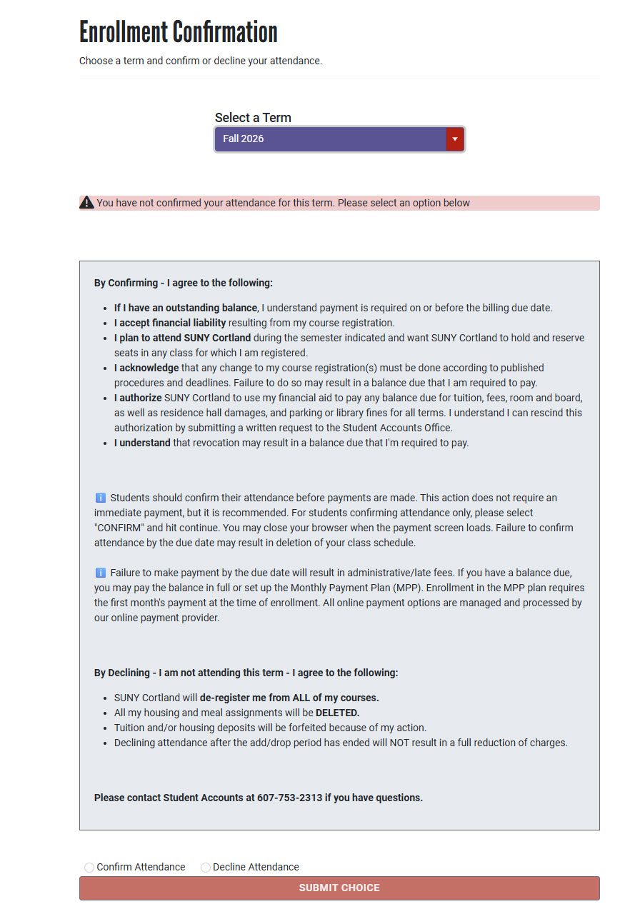 Enrollment Confirmation